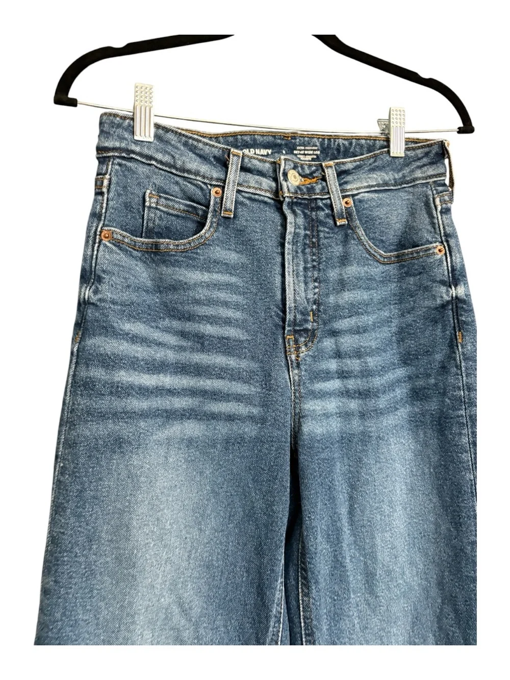 Old Navy Sky-Hi Wide Leg Jeans Size 2 Extra High Rise Secret Smooth Pockets